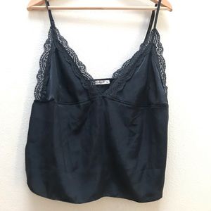 Pull & Bear Black Lacy Tank Size XL